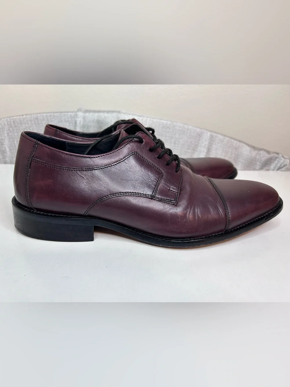 J. Murphy Burgundy Leather Cap Toe Derby Dress Shoes Men's 10W Wide